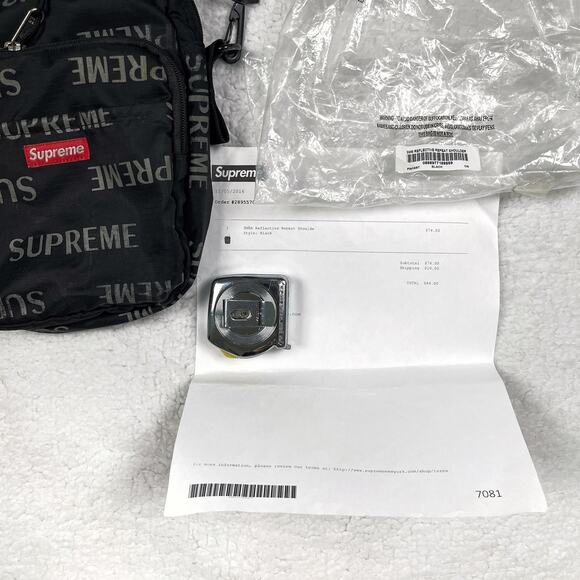 Rare Authentic Supreme FW16 3M Reflective Repeat Black Shoulder Bag Streetwear - Picture 15 of 16